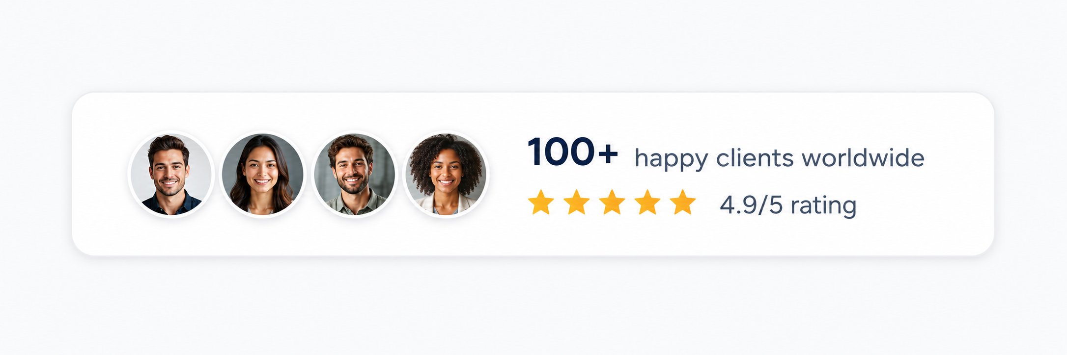 100 plus happy clients and rating